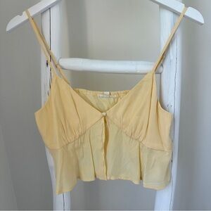 La Hearts Yellow Babydoll Cropped Camisole Tank Top Size Medium